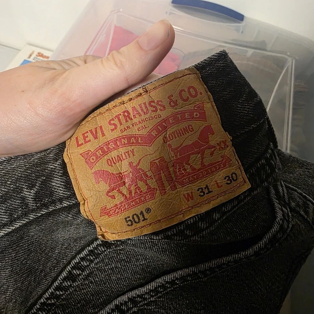 Levi's Gray Men's Straight Leg 501 Casual Everyday Grunge Jeans Size 31×30